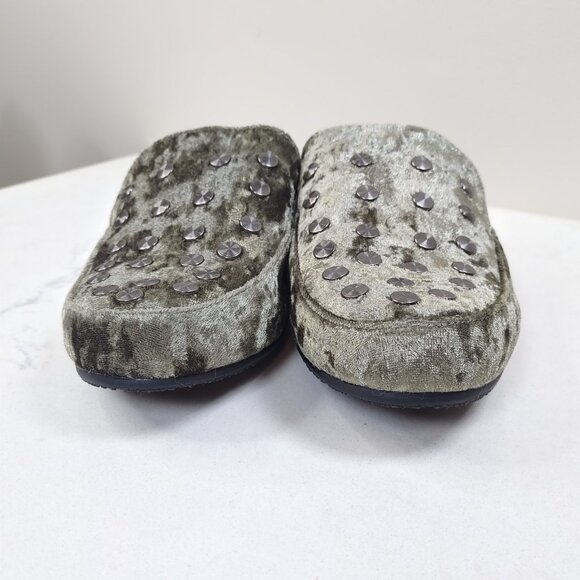 Air Underground Mule Womens Size 8.5 Green Crushed Velvet Studded Slip On Loafer - Picture 4 of 13